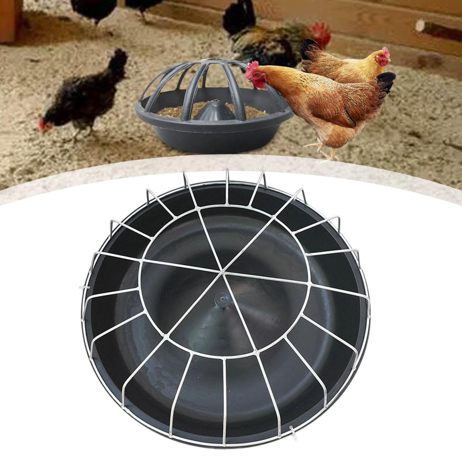 Comedero para Pollos Cubo de Alimentación para Aves Dispensador de Pienso Y Comedero para Palomas con Ranura Profunda para Fácil Acceso Adecuado para, 18 Hoyos
