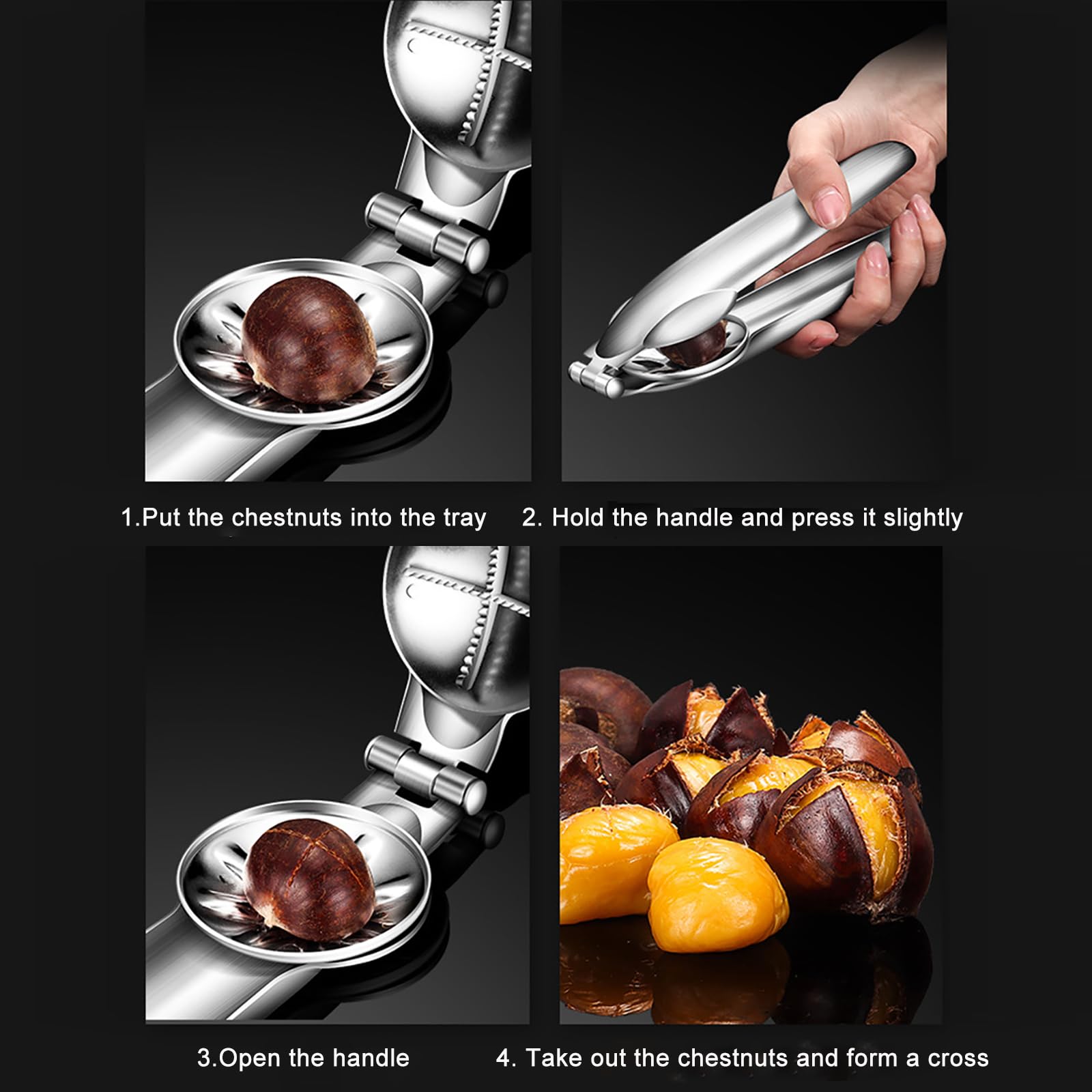 Châtaigne Clip,Pince à Châtaigne En Acier Inoxydable,Clip