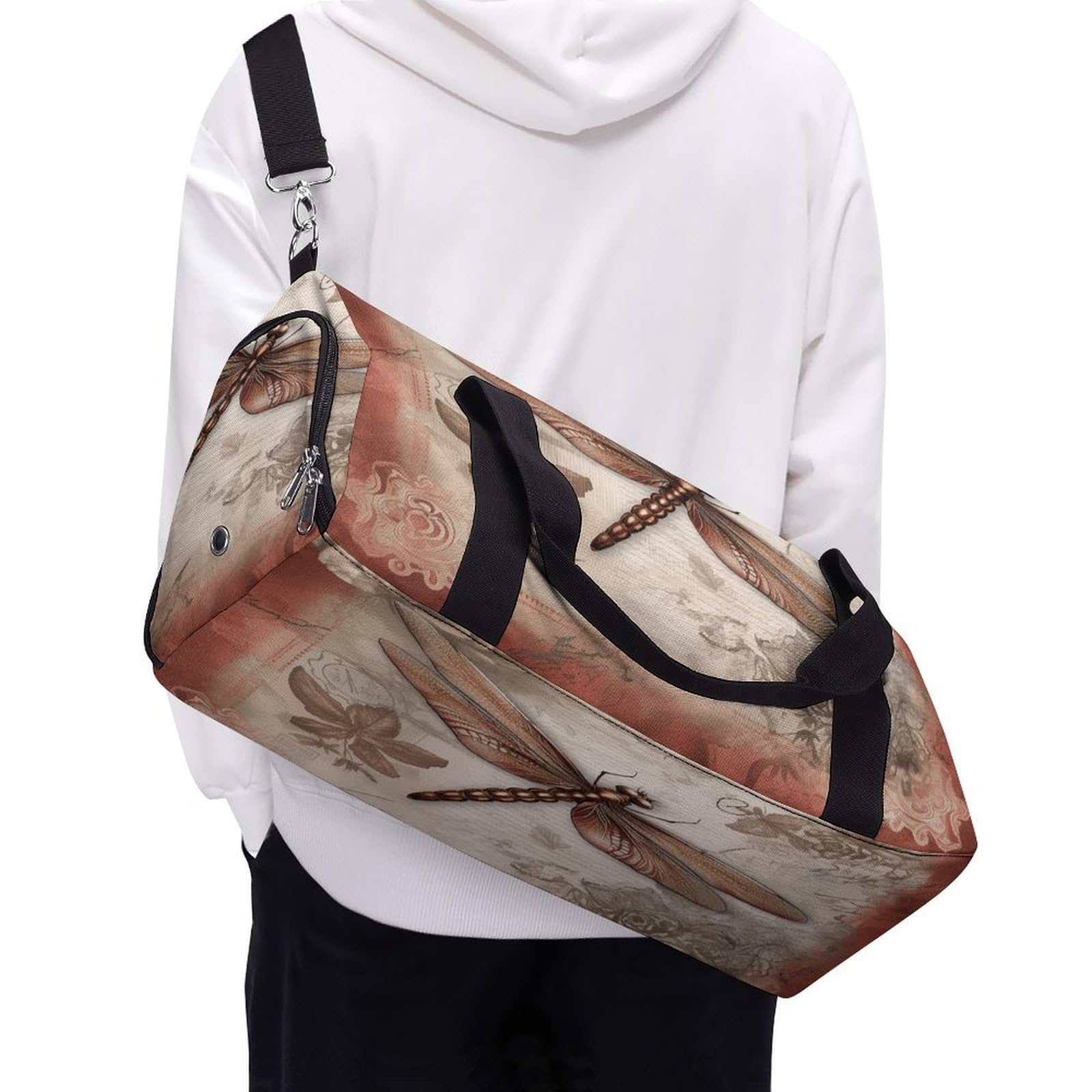 Turnbeutel Libelle Biene Turnbeutel für Damen Herren Rucksack Turnbeutel mit Schuhfach Wiederverwendbar Turnbeutel Mini Turnbeutel Libelle Biene, One Size, Libellen-Biene, Einheitsgröße