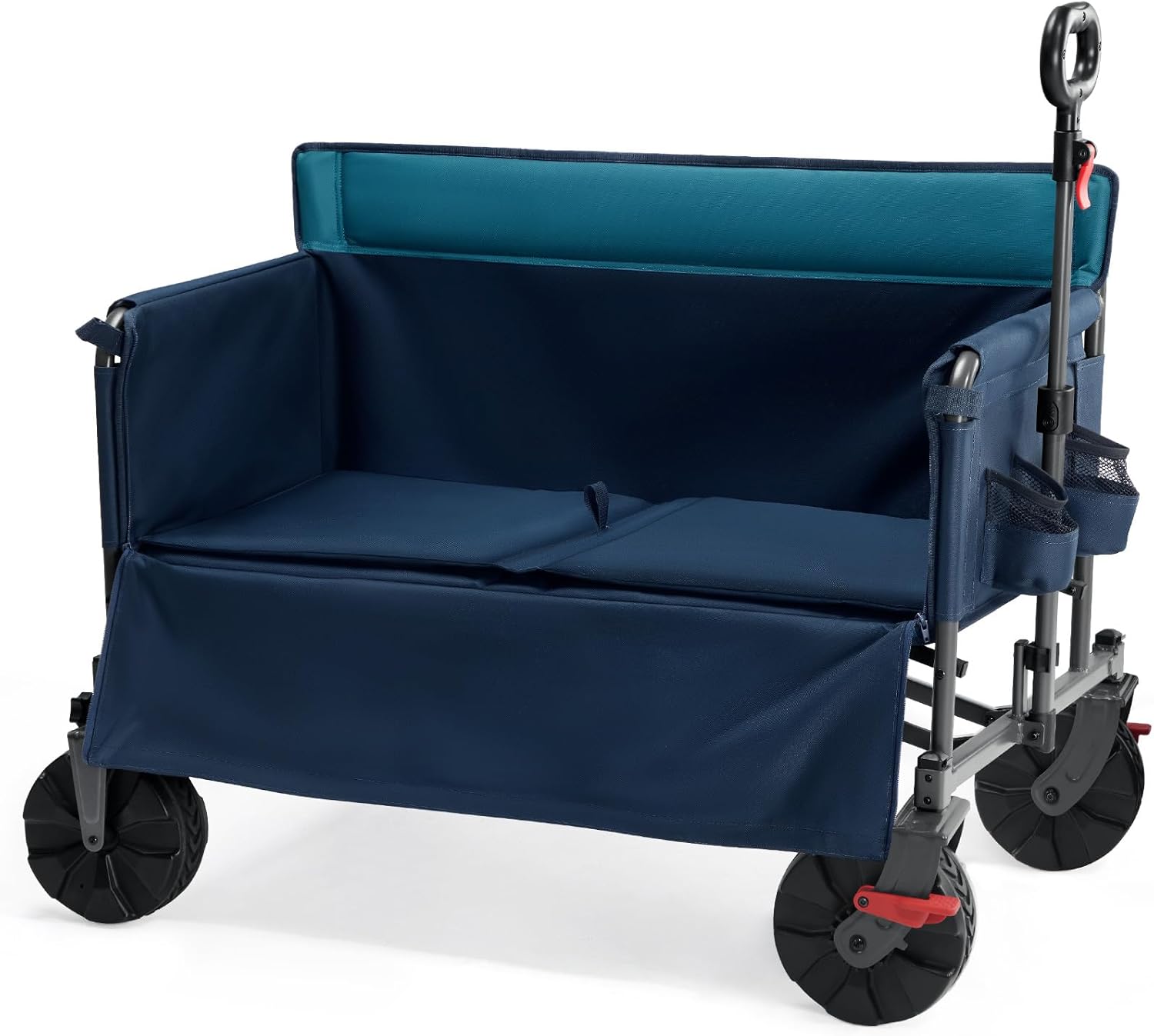 Portal 350L Collapsible Wagon Cart with Removable Canopy, 270LB Folding Utility Cart with Rear Door for Pet, Camping, Beach, and Outdoor Adventures