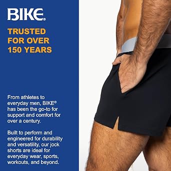 Bike Athletic Jock Shorts | Soft Stretch Fabric for Breathable Comfort | Supportive Fit with Retro-Inspired Design