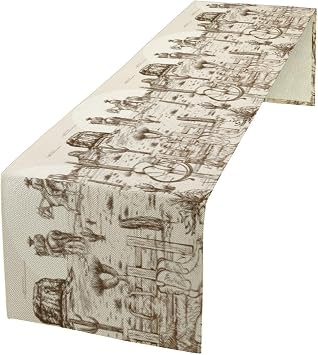 Western Table Runner, Rustic Country West Cowboy Riding Horse Desert Cactus Farmhouse Table Center Decor for Home Kitchen Dining Indoor Outdoor Table Decorations, 13"x36" Inch