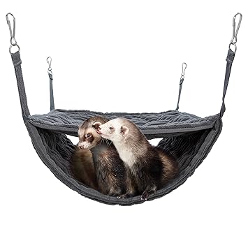 Niteangel Luxury Double Bunkbed Hammock, Fit 2 Adult Ferrets or 5 More Adult Rats (Gray)