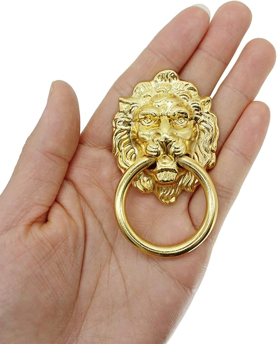 6 Pack Dresser Pull Drawer Cabinet Pull Handle with Drawer Ring 1.57x2.64 Inch Door Rings Pull Handle Knobs(Gold)