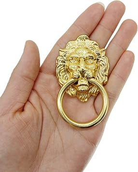 6 Pack Dresser Pull Drawer Cabinet Pull Handle with Drawer Ring 1.57x2.64 Inch Door Rings Pull Handle Knobs(Gold)
