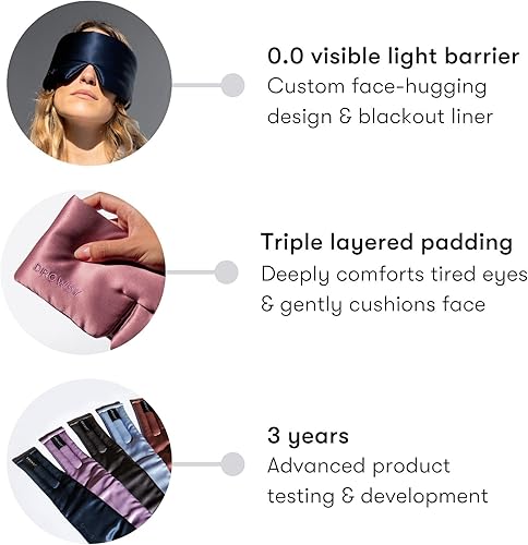 Miniatura 2 de DROWSY Antifaz de seda para dormir - Abraza la cara, capullo acolchado para dormir con lujo en total oscuridad - 100% seda pura de morera (Jade