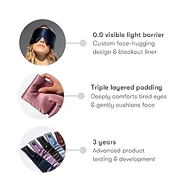 DROWSY Silk Sleep Mask - Face-Hugging, Padded Cocoon for Luxury Sleep in Total Darkness - 100% Pure Mulberry Silk (Sunset Pink)