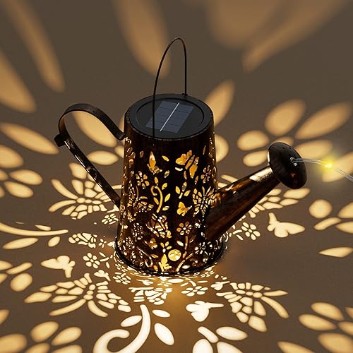 Miniatura 7 de Solar Watering Can with Lights,NewRelease Christmas Hanging Waterfall Lights Garden Décor with Shepherd Hook for Yard Lawn Patio Walkway Pathway