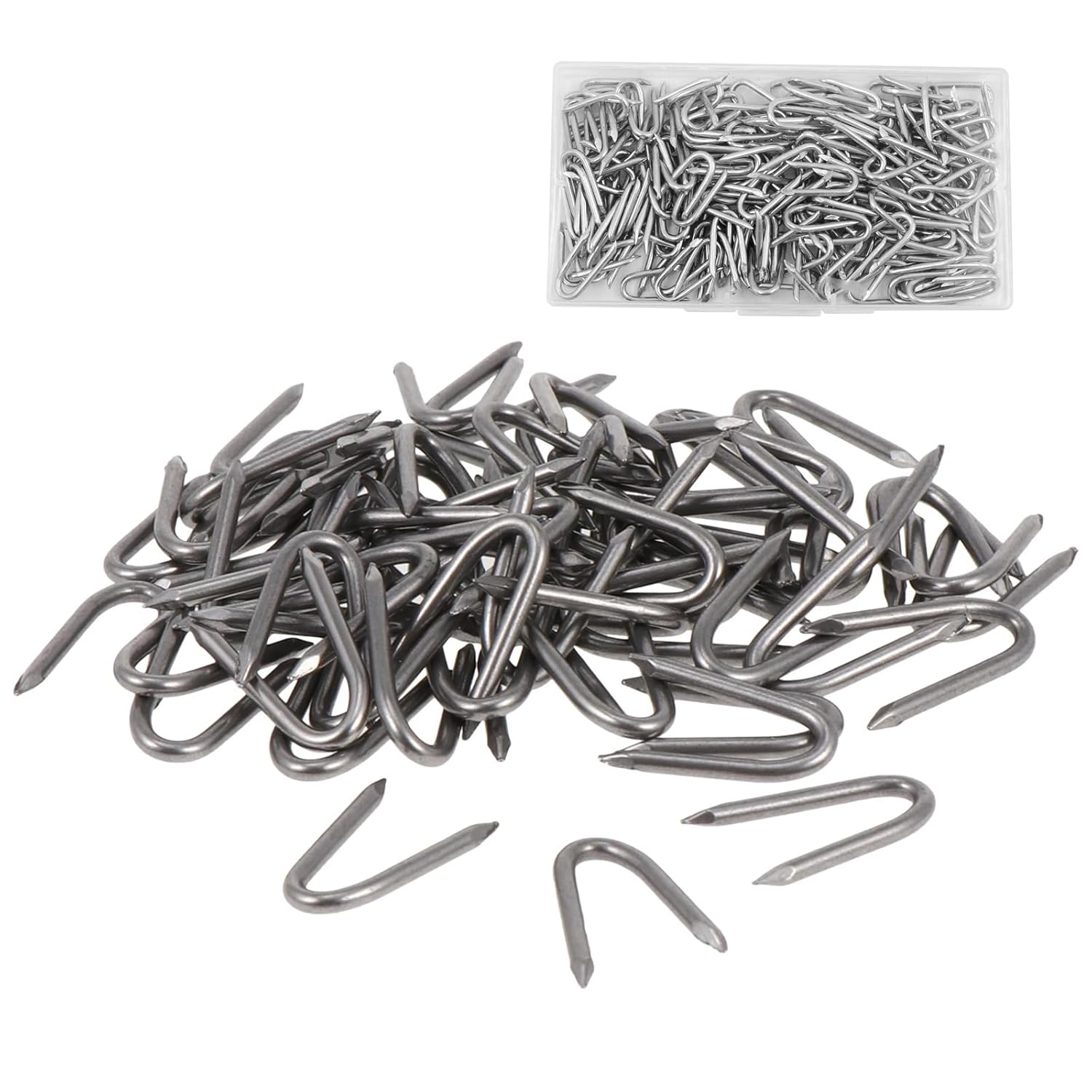 200 PCS Steel Wire Fencing Staples, Galvanized UShaped