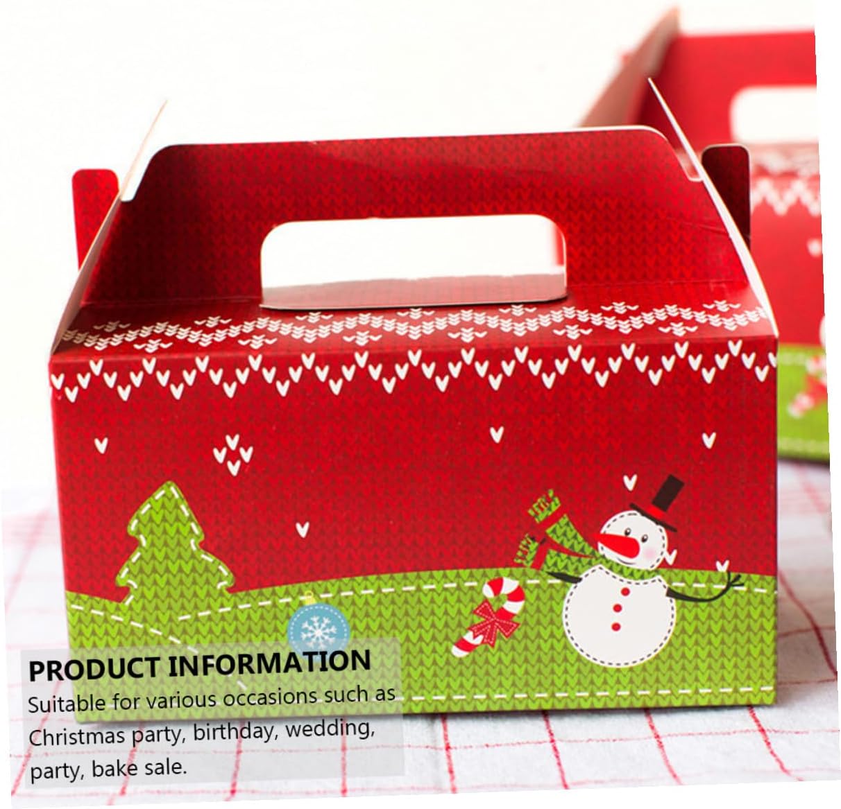 20pcs Christmas Cupcake Boxes Paper Containers with Window and Two-hole Insert, Paper Cake Carrier for Holiday Baking and Dessert Storage