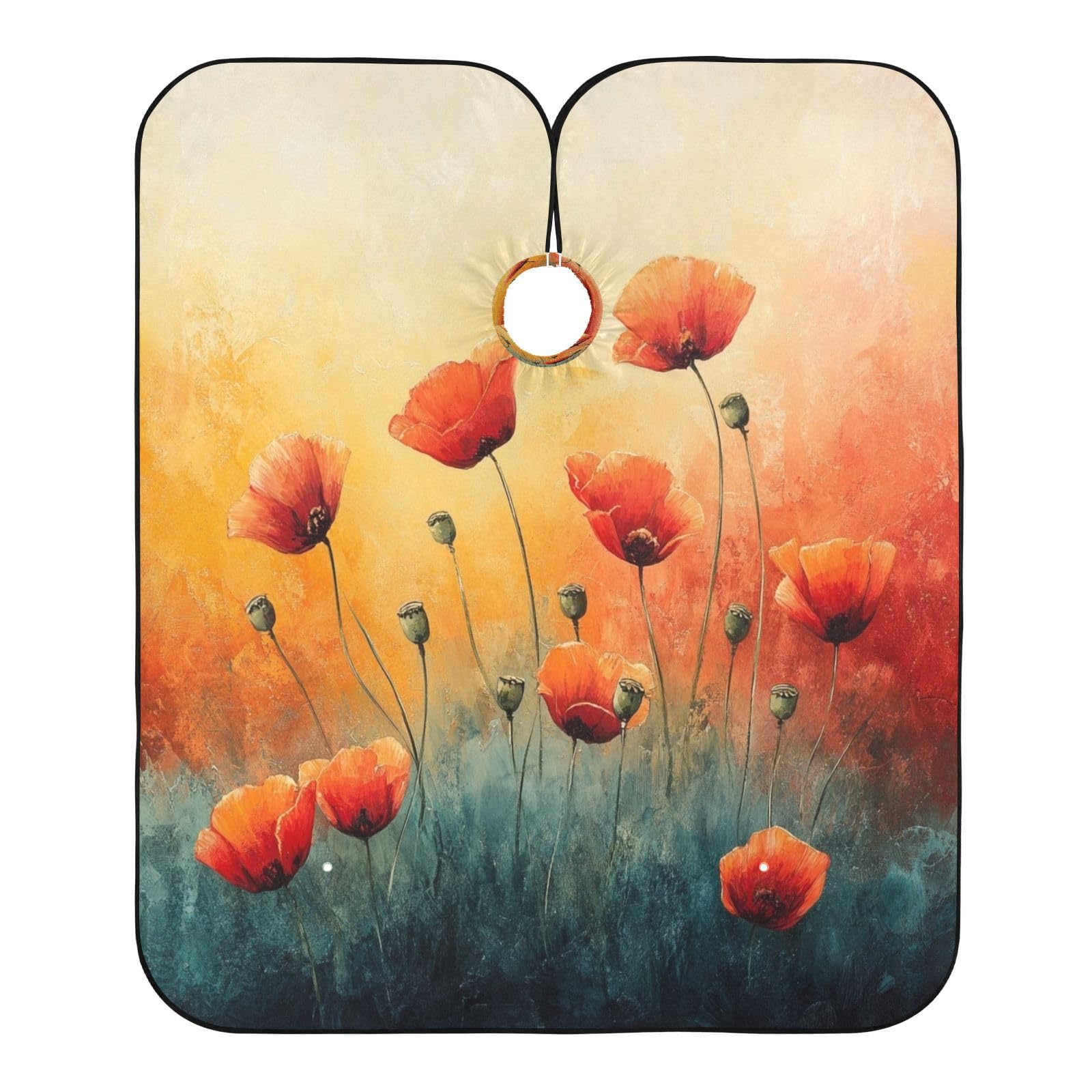 Kigai Poppy Hair Cutting Cape for Men & Women Waterproof Barber Cape Professional Hairdressing Salon Styling Apron with Adjustable Closure Snap