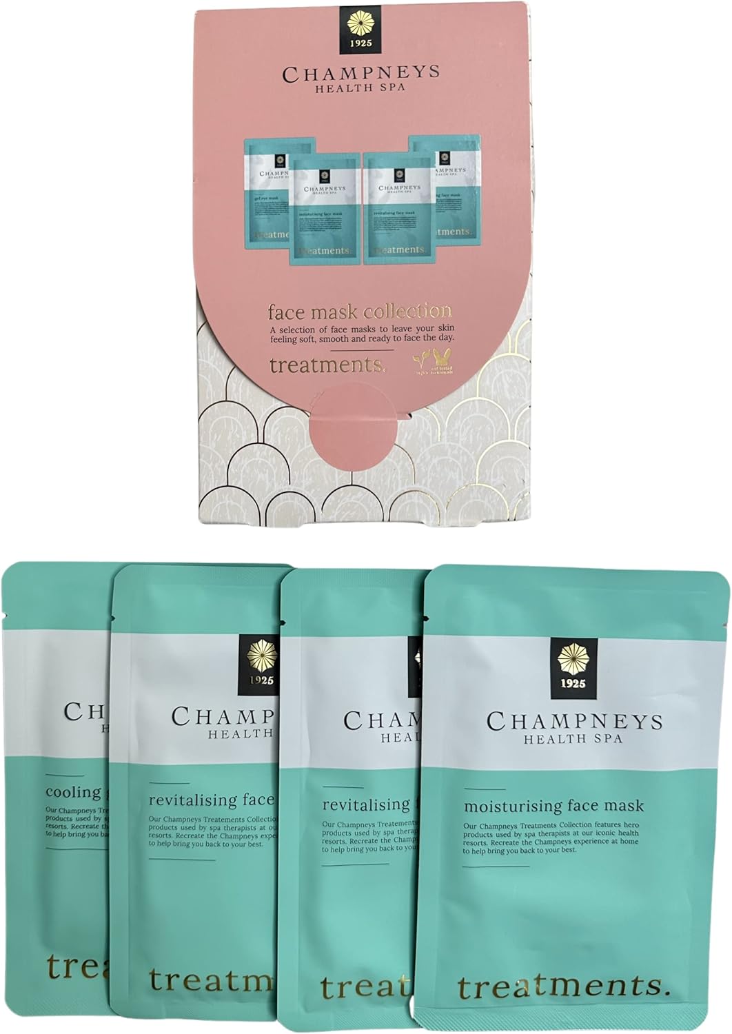 Champneys Face Mask Treatment Collection Beauty Face Care 4pcs Masks
