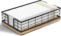 Vista 38 de Servilletero para mesa, dispensador de servilletas de pie de hierro de madera para mesa de comedor, granja, cóctel, picnic, soportes de madera