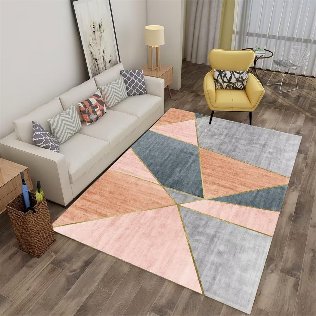 Tapis chambre adolescent rose lavable pour sol propre et doux