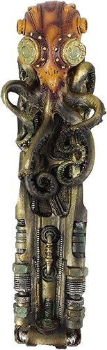 Miniatura 6 de Ebros Gift Steampunk - Submarino náutico Merodeador Pulpo Kraken con engranajes pintados esculpidos, tubos y tornillos, tuercas y pernos de