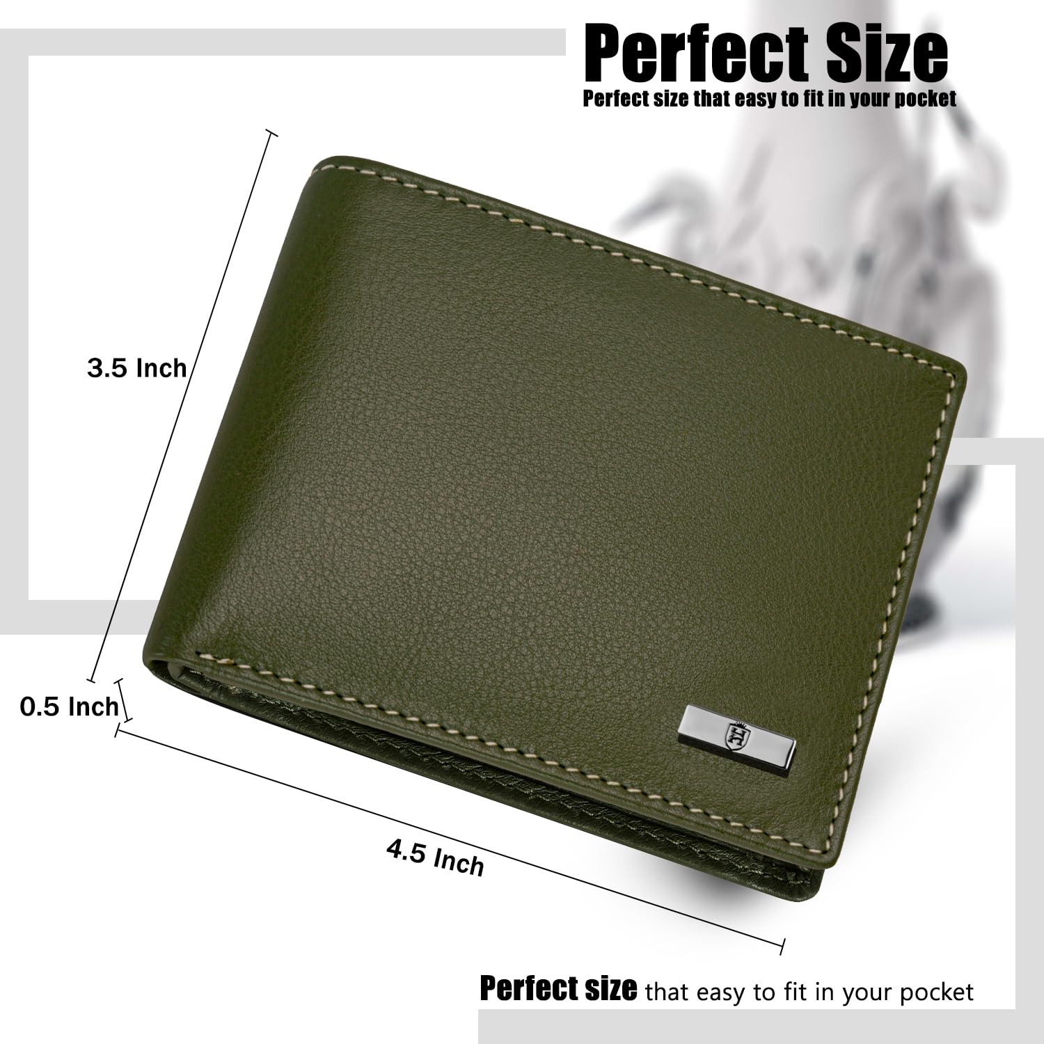 HORNBULL Maddison Men's Olive Green Genuine Leather Wallet - Image 6 thumbnail