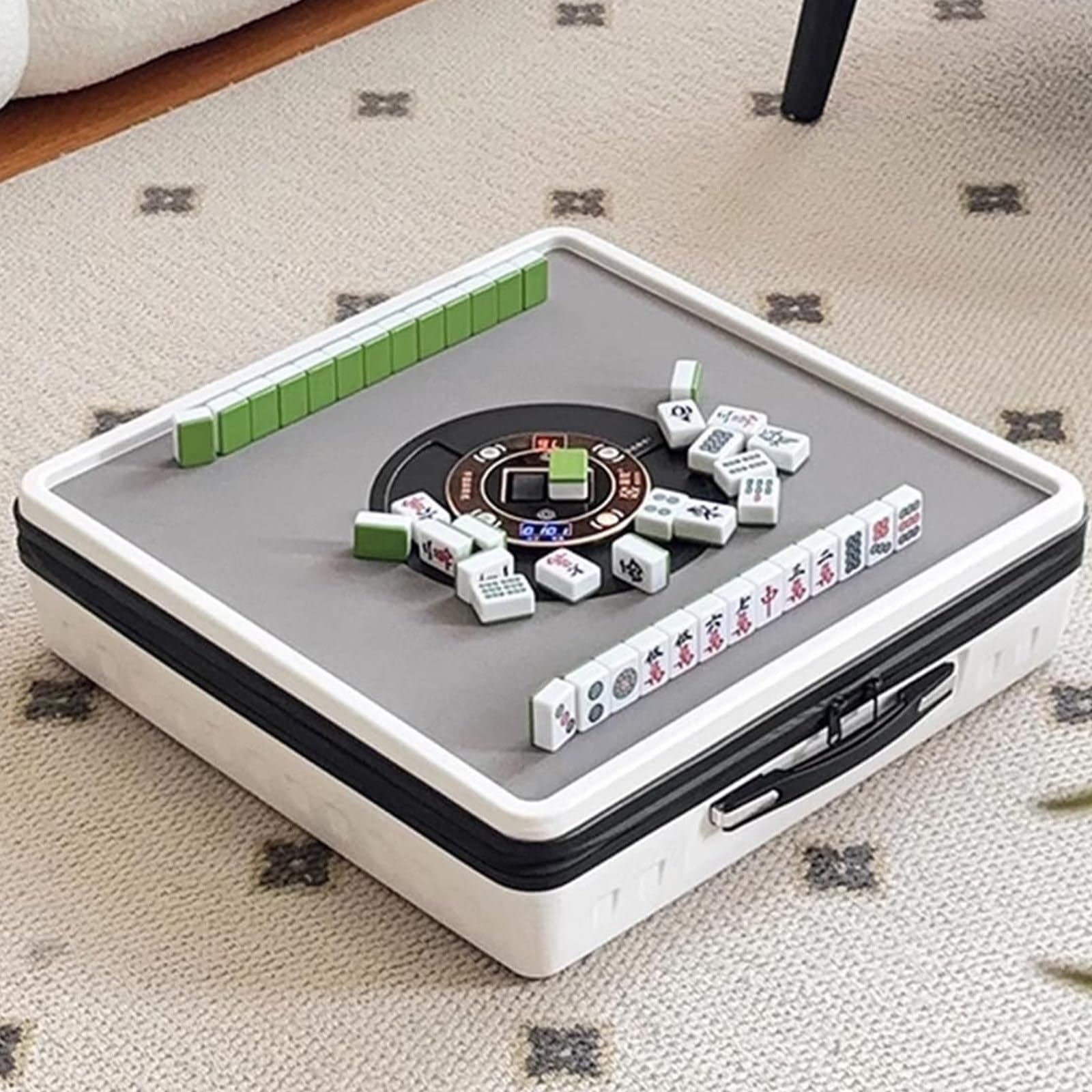 Tavolo portatile Mahjong con Shuffler automatico, set mahjong elettrico per casa e tempo libero, design leggero da viaggio