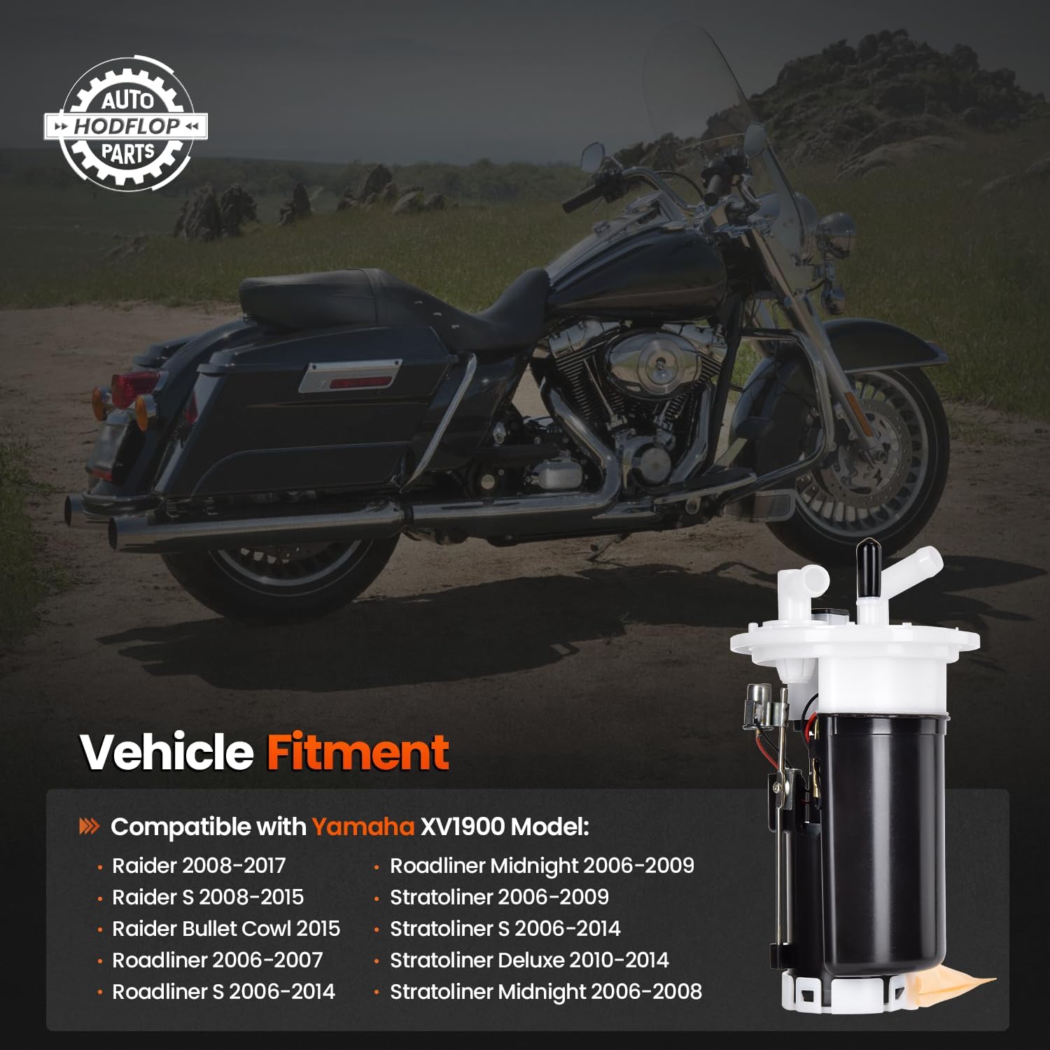 1D7-13907-01-00 Fuel Pump Assembly Compatible with Yamaha Raider Roadliner Stratoliner XV1900 2006-2017 Replace# 1D7-13907-00-00, 1D7139070100, 1D7139070000 Fuel Sending Unit