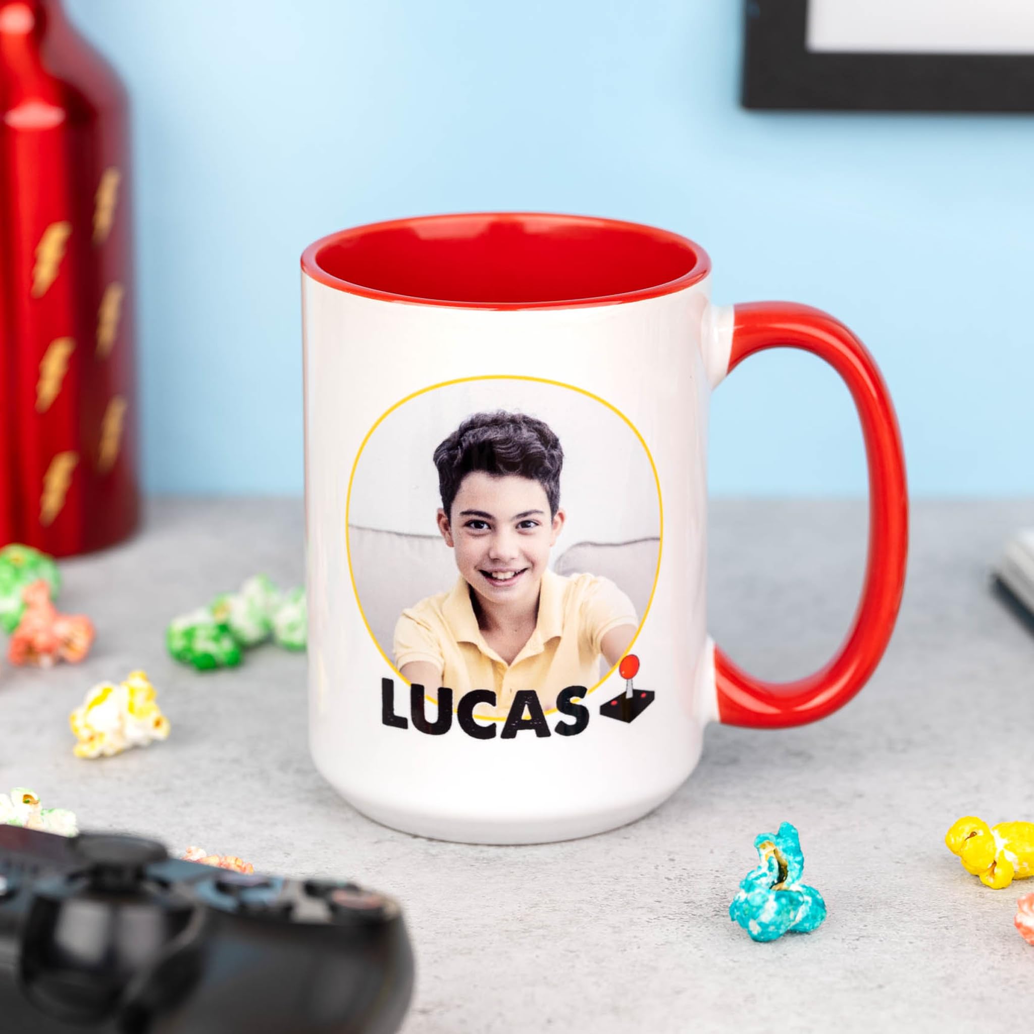 Wanapix | Taza Personalizada con Foto y Texto | Capacidad de 325ml | Taza de Cerámica con Diseño Único | Regalo para Amigos y Familiares | Apta para Microondas | Interior y Asa Color Rosa — view 10