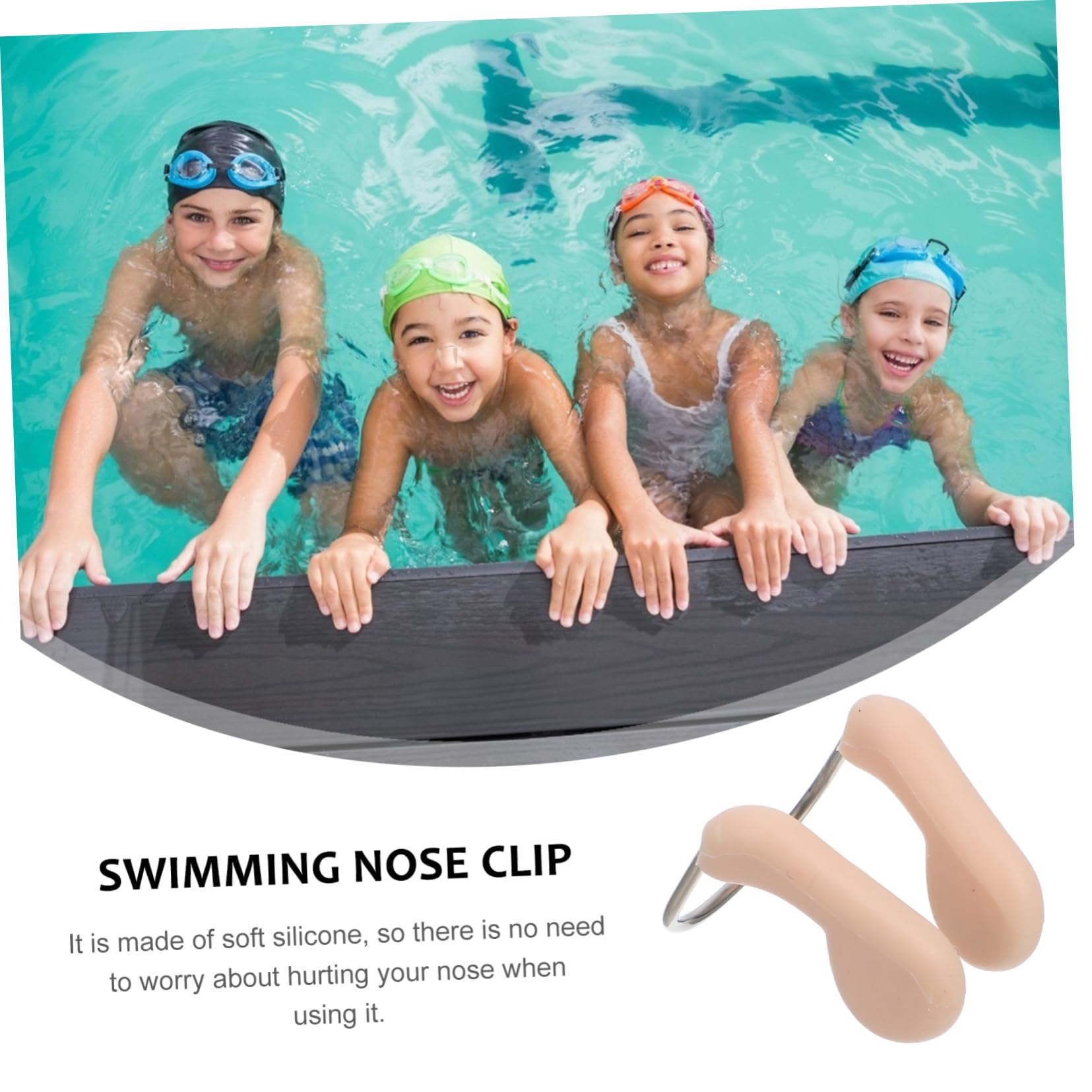 ibasenice Clip De Nariz De Natación Protección Clip De Nariz De Piscina Múltiple Clips De La Nariz para Nadar Júnior Cable Clip De Natación Chico Beige