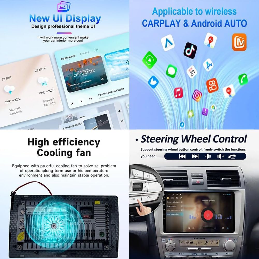 YRCTHEK Android 14 Autoradio Für KIA Sportage 4 - 9 Zoll Navi, Bluetooth, 8GB RAM