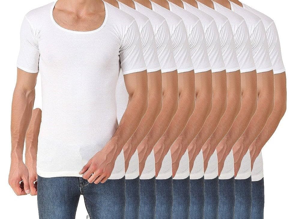 UNDERLOOPPremium White Cotton Half Sleeves Vest for Men(Pack of 10) Pure Combed Cotton