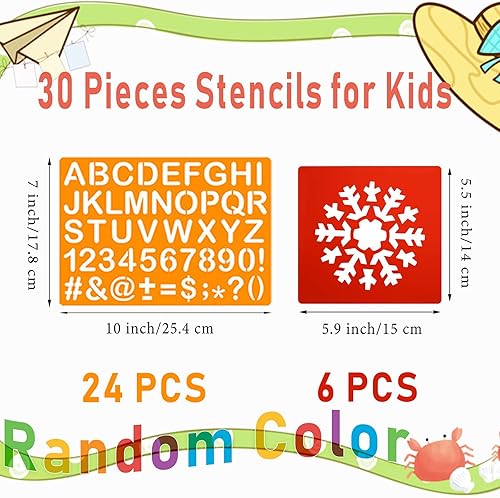 Miniatura 2 de Juego de 60 plantillas de dibujo para niños, plantillas de dibujo de plástico para manualidades, proyectos de arte escolares, plantilla de diario