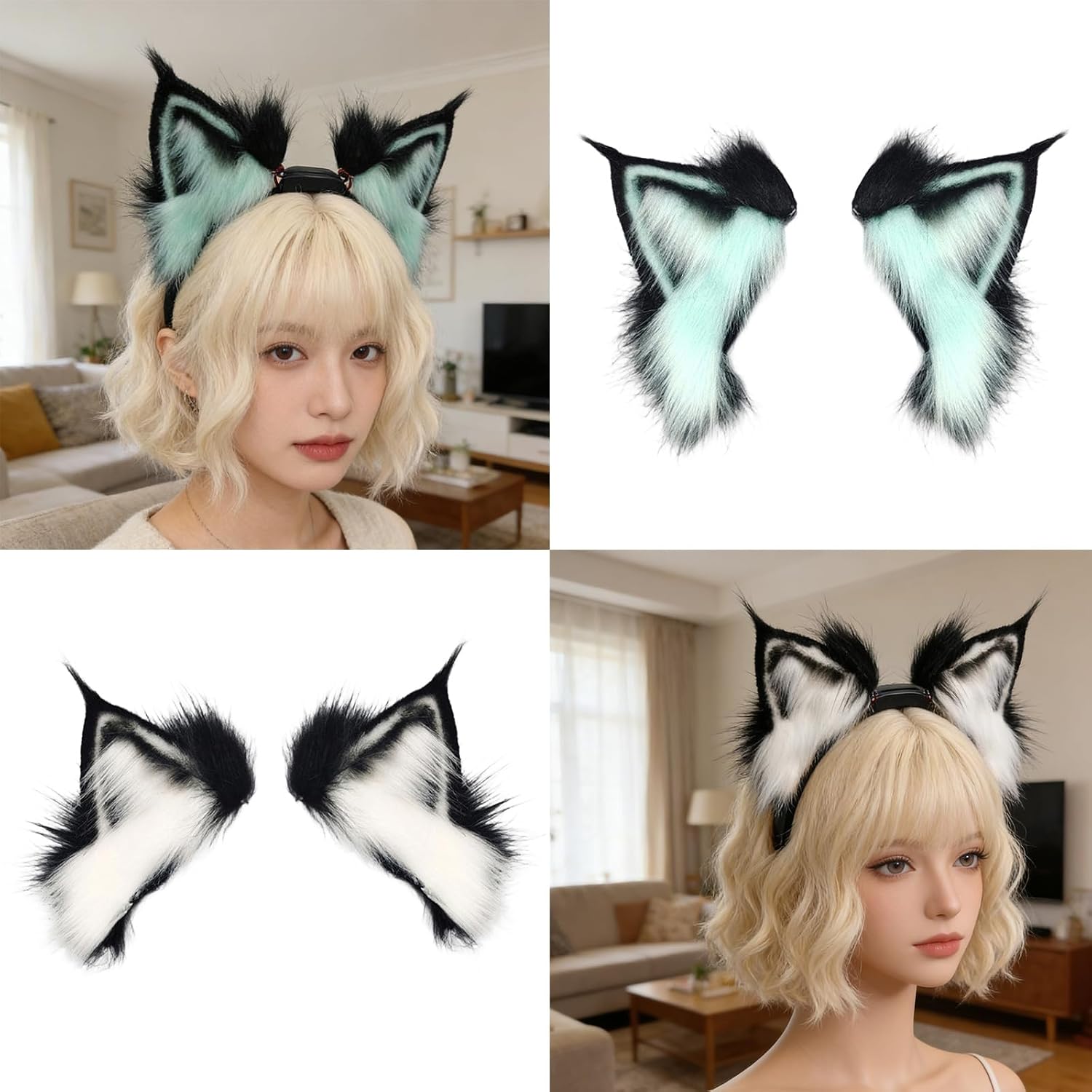 Ear Headpiece with Cozy Plush Feel, Double joint