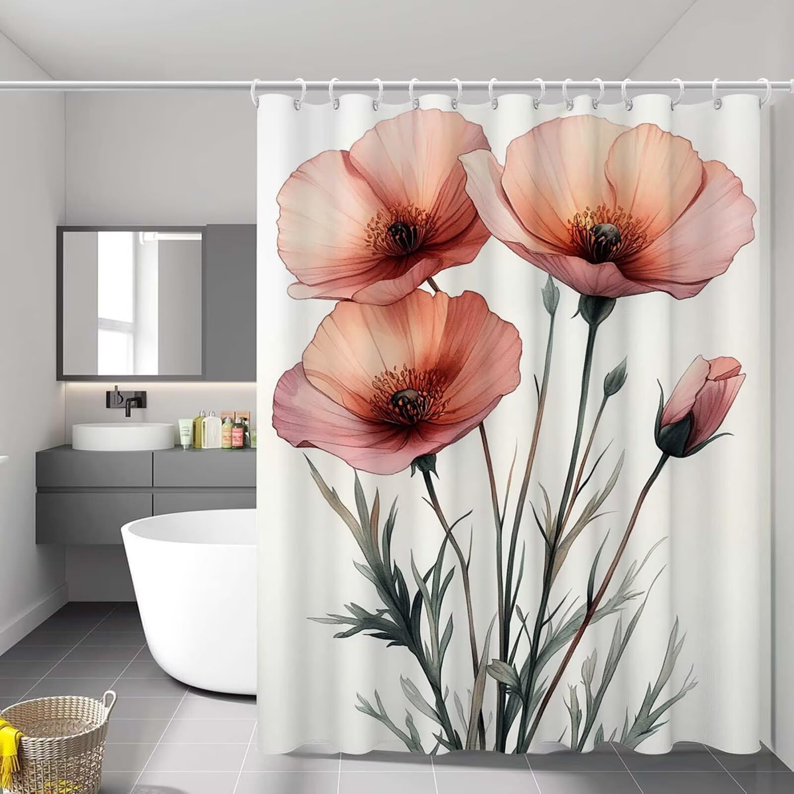 Rideau douche printemps 90x180 pour illuminer votre salle de bain