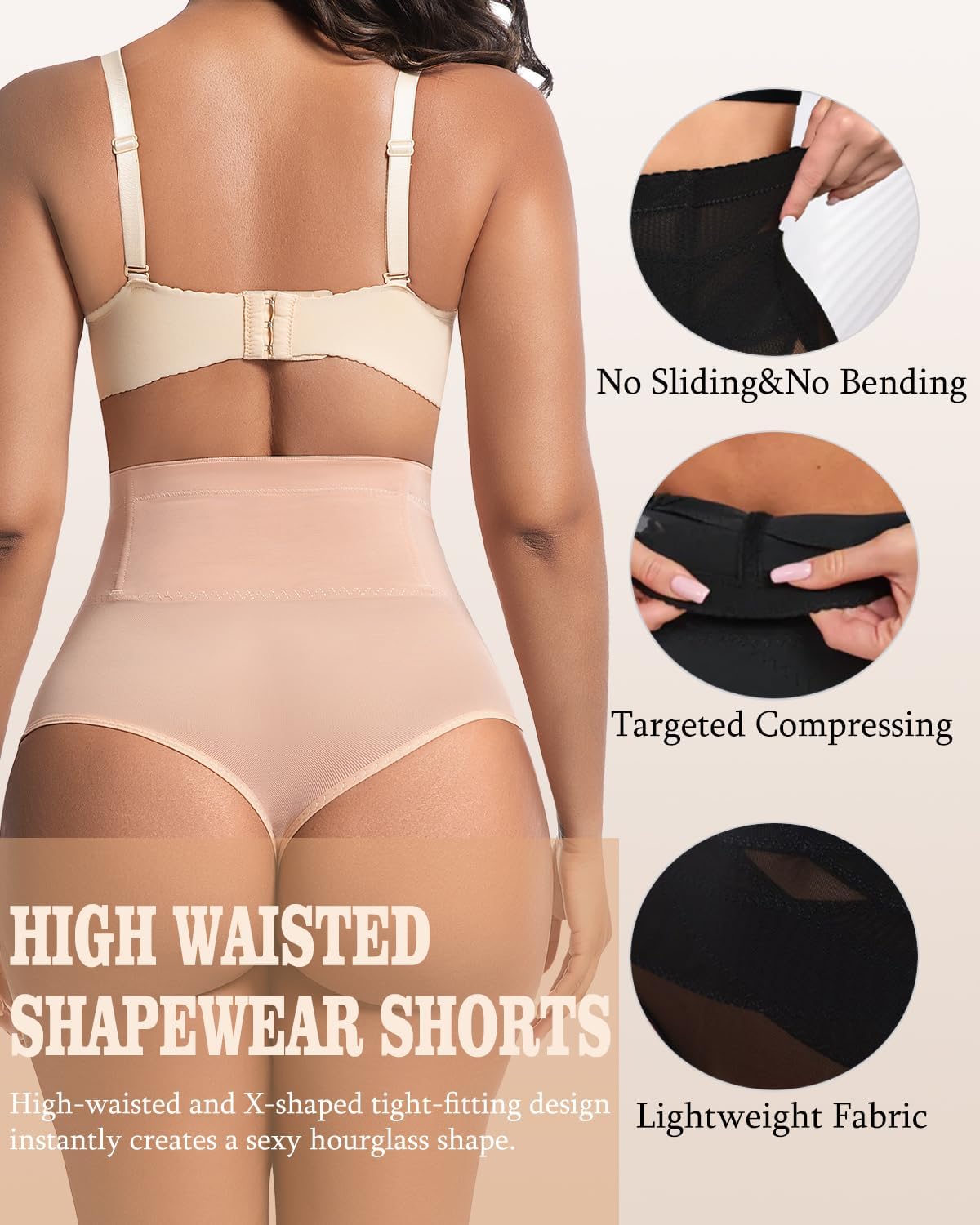 2 PCS Thong Tummy Control Shapewear Shorts for Women High Waisted Body Shaper Underwear Seamless Shapewear Panty Girdle - Image 3