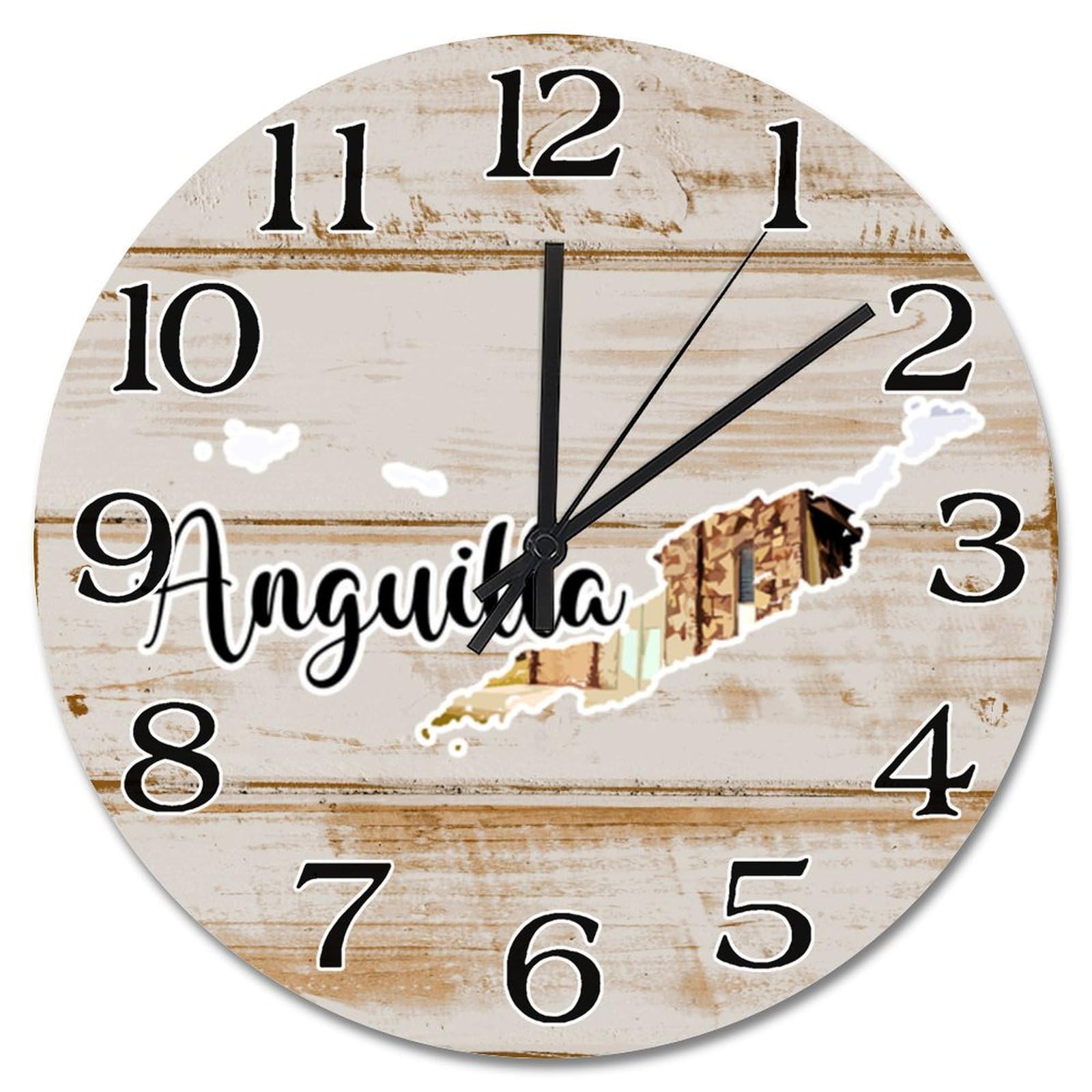 Horloge murale Anguilla de 38 cm silencieuse pour décoration intérieure