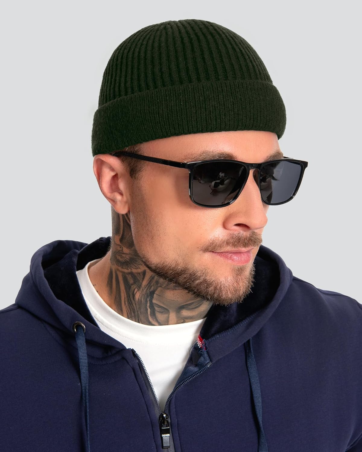 ROYBENS Swag Wool Short Fisherman Beanie for Men Women, Fleece Lined Warm Winter Hat, Knit Cuff Trawler Beanies Skull Cap - Image 6