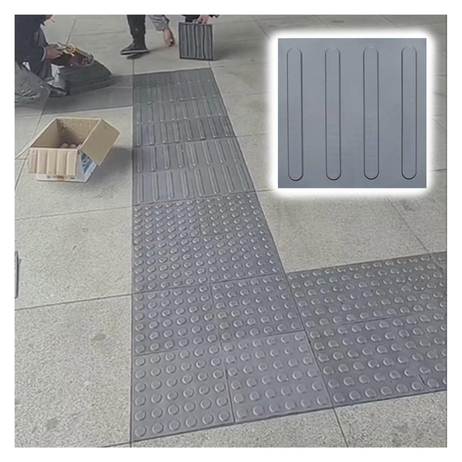 Dalles en PVC de sécurité avec tapis tactile pour allées et escaliers