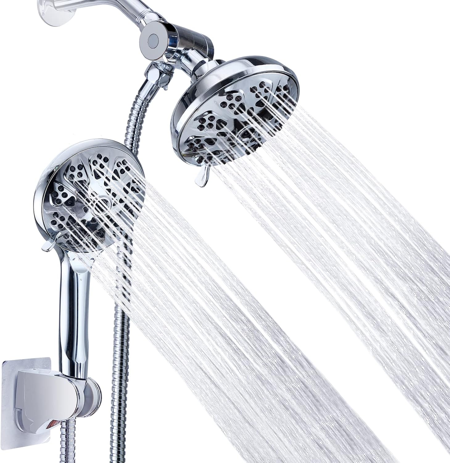 Double Shower Head with Handheld, Briout 10 Settings High Pressure