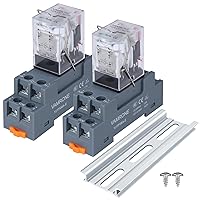 Vista 22 de Relé de alimentación electromagnético de 8 pines, bobina de relé de 10 AMP 24V CC con base de enchufe, DPDT 2NO 2NC - Indicador LED MY2NJ