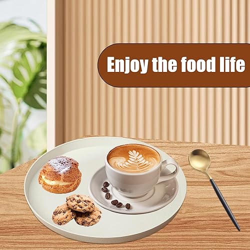 Miniatura 2 de Paquete de 2 bandejas redondas de plástico para servir bandeja ligera de 13 pulgadas bandeja de té para fiesta reutilizable restaurante comida