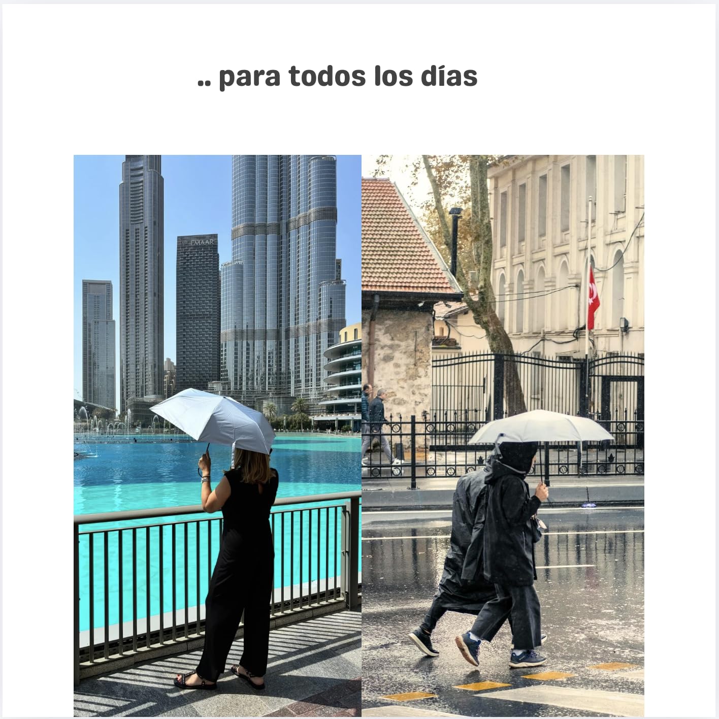 Paraguas de bolsillo Sun & drops. Plegable ultraligero 125g. UPF 50+ Protección solar ideal sol intenso. Repelente al agua, secado ultrarrápido. Apto para lluvia ligera/moderada. No para viento fuerte