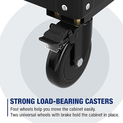 Miniatura 6 de WORKPRO Cofre de herramientas con ruedas de 27.5 pulgadas y 3 cajones, gabinetes de herramientas de acero portátiles con cajones, forros y sistema