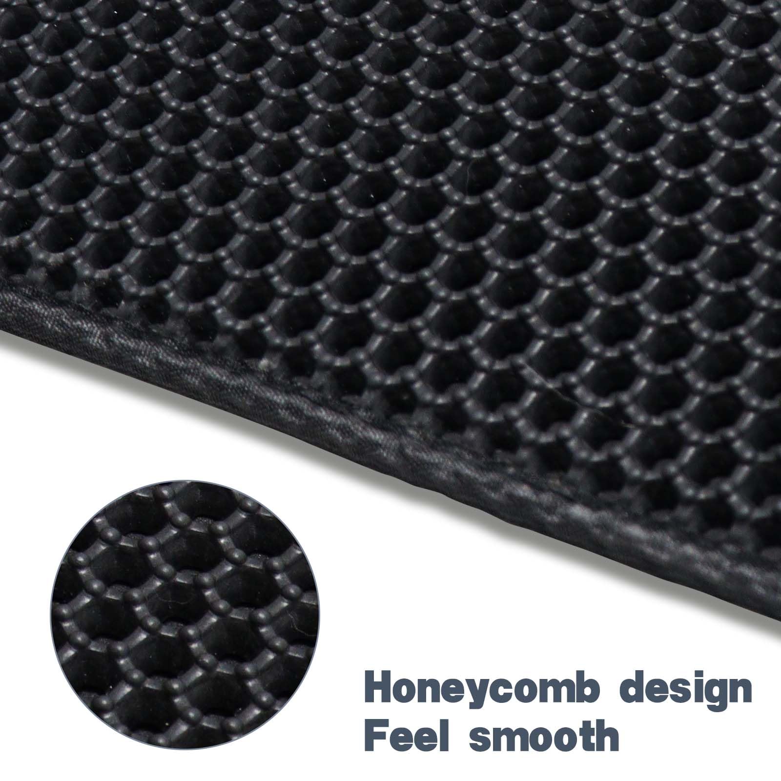 Cat Litter Mat 30"x24" Double Layer Waterproof & Non-Slip - Honeycomb Washable EVA Large Litter Mat for Scatter Control, Urine Proof Litter Trapping Mat for Litter Box(Black) - image 6