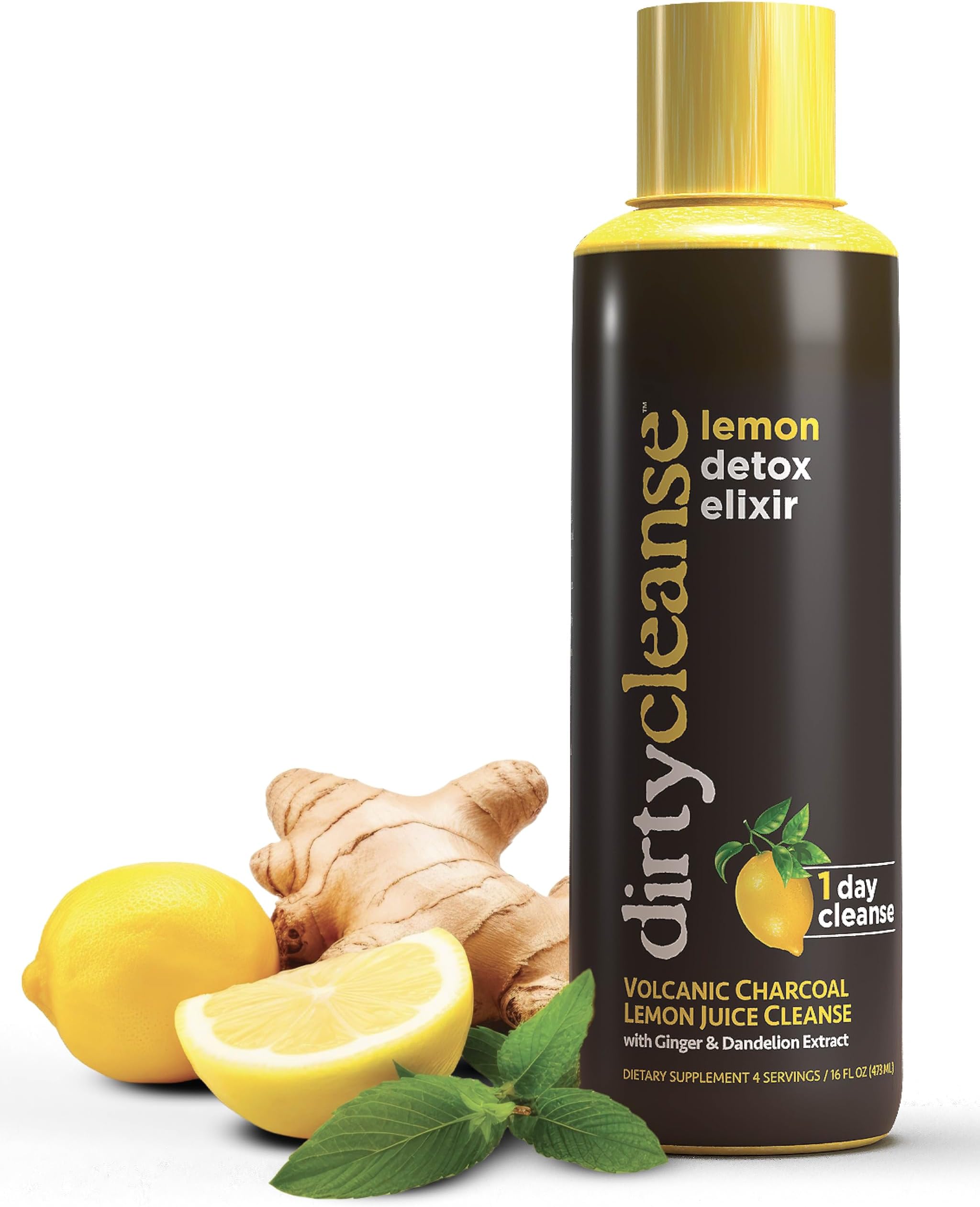 Lemon Detox with Volcanic Charcoal with Ginger and Dandelion Extract, 4 servings