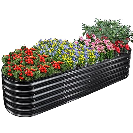 EDOSTORY 8x2x1.4ft Metal Raised Bed Garden Bed Kit, 17