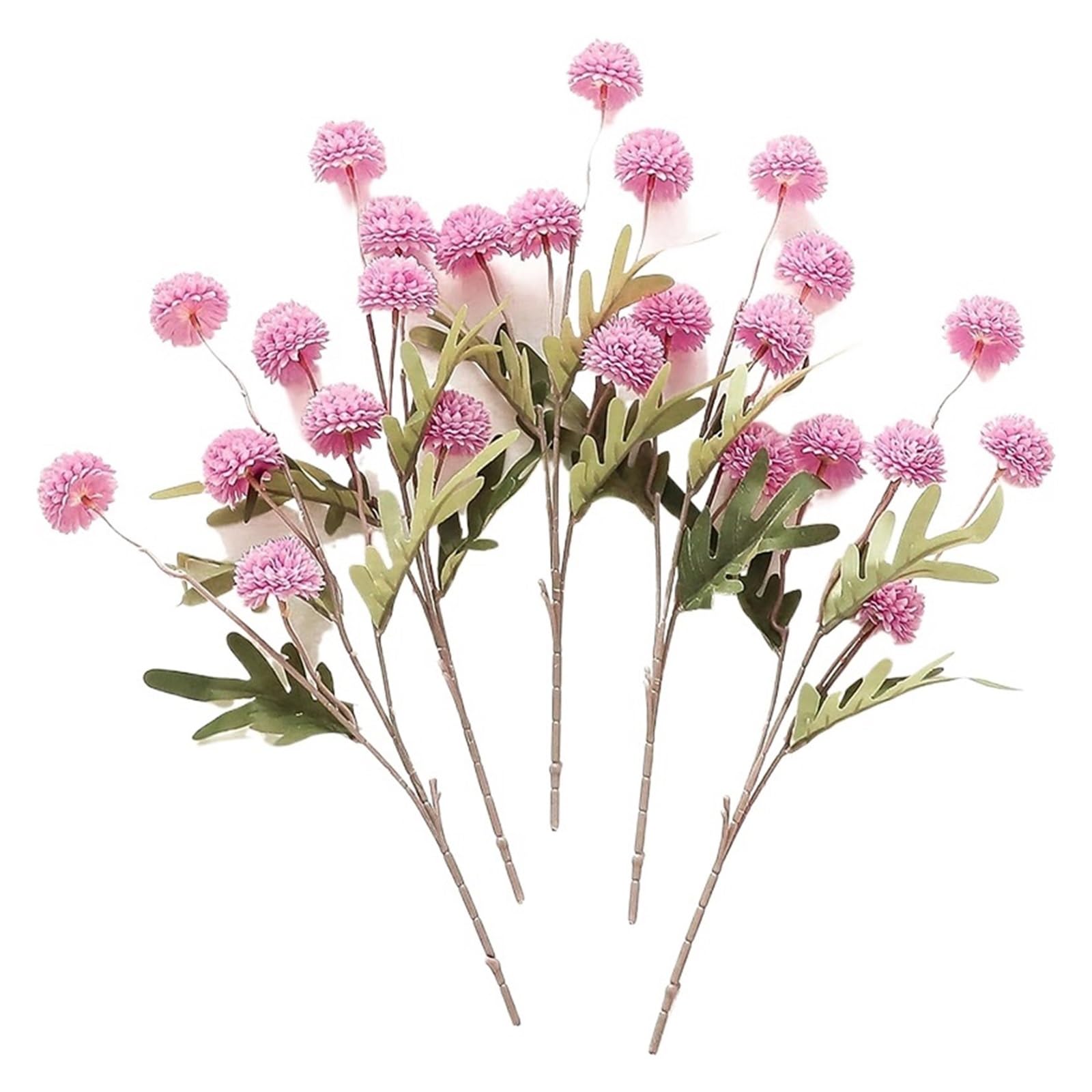 HamPaesk 5Pcs Artificial Flower Bouquet Silk Fake Flowers Home Garden Wedding Decors DIY Craft Wreath(Pink)