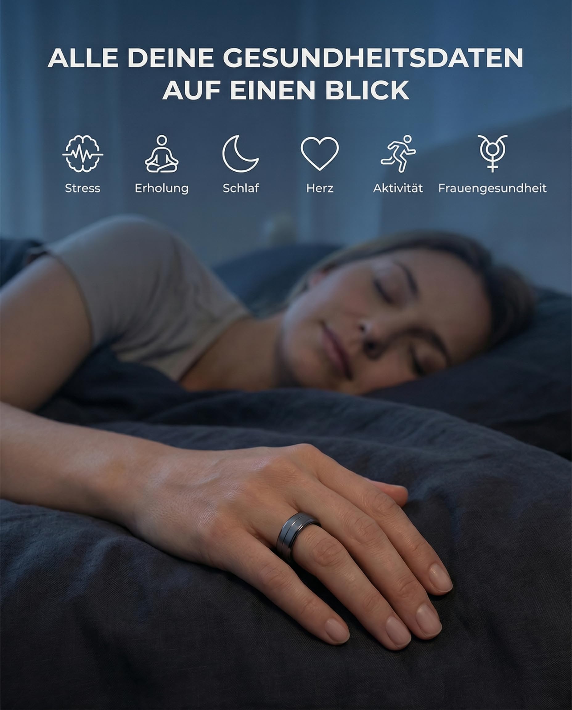 IVYO Smart Ring – Premium Gesundheitsring & Fitness Tracker ohne ABO – 24/7 Messung von Schlaf, Herzfrequenz, HRV, Stress & SpO2 – Ultraleicht, Wasserdicht & 7 Tage Akku