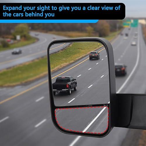 Miniatura 9 de 68067730AA Espejo lateral derecho del pasajero de vidrio inferior de remolque compatible con Dodge Ram 2010-2020 1500 2500 3500 4500 5500 espejo de