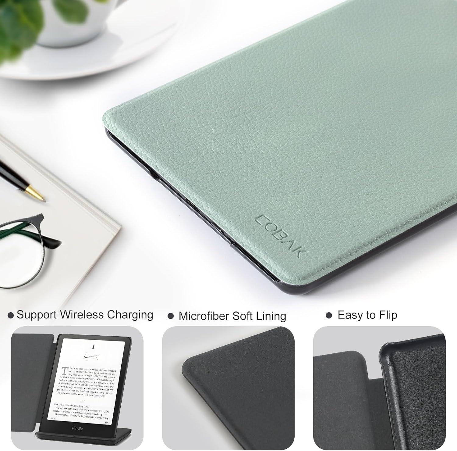 CoBak Case for 7" E-Readers - All New PU Leather Cover with Auto Sleep Wake Feature for E-Readers 2024 Released