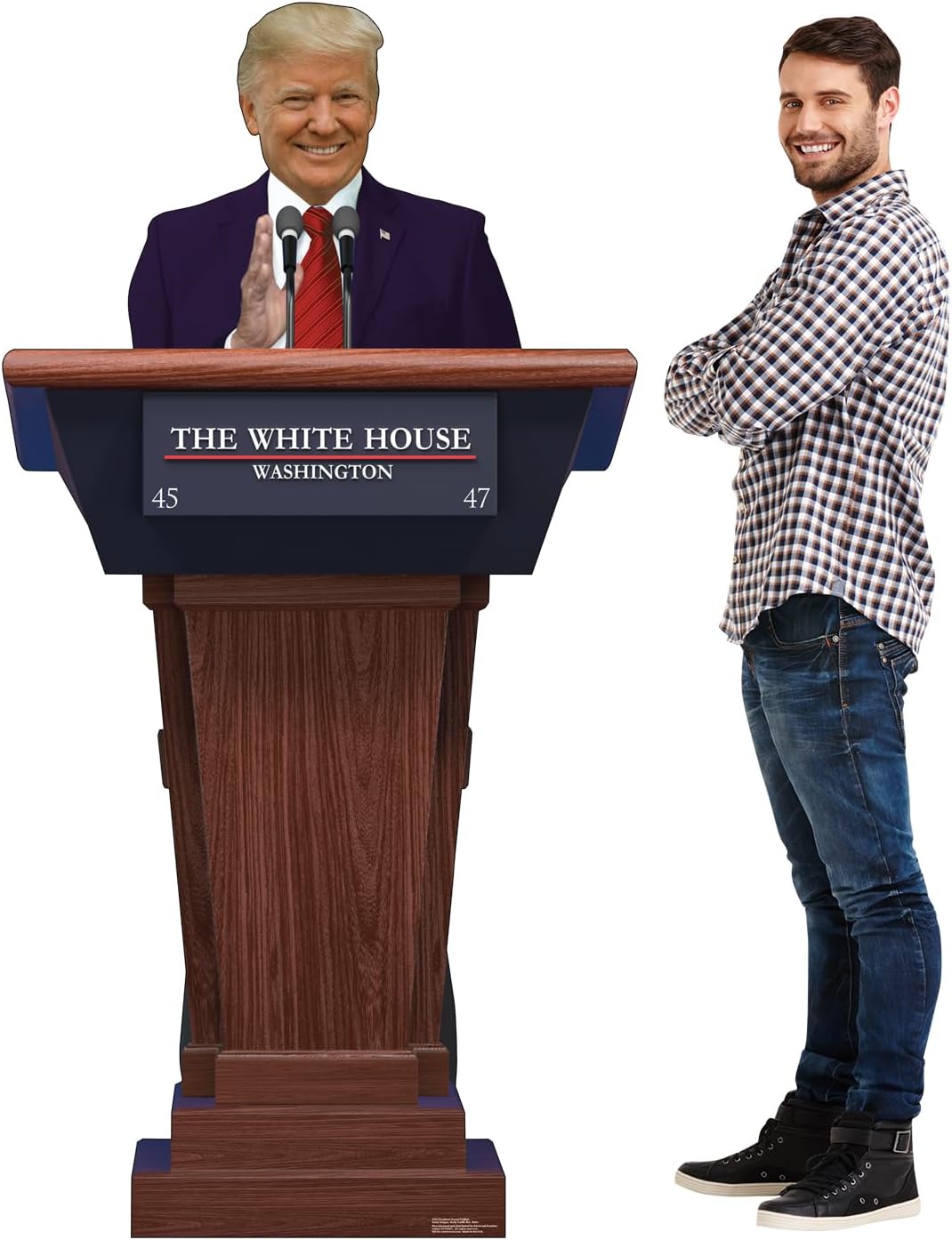Cardboard People Trump Podium Life Size Cardboard Cutout Standup - 2024 Donald Trump