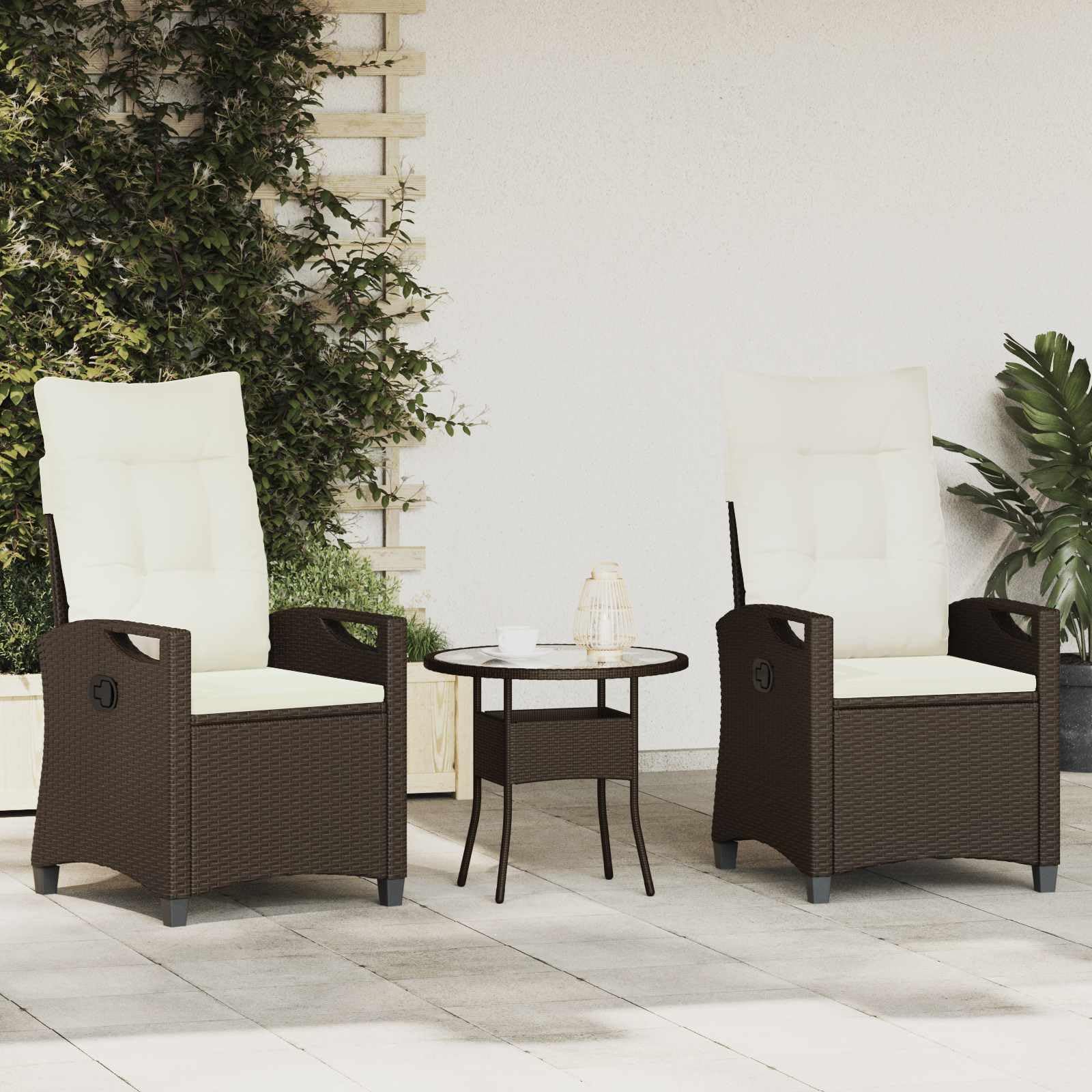 Chaise de jardin pliante marron réglable avec dossier rembourré confortable