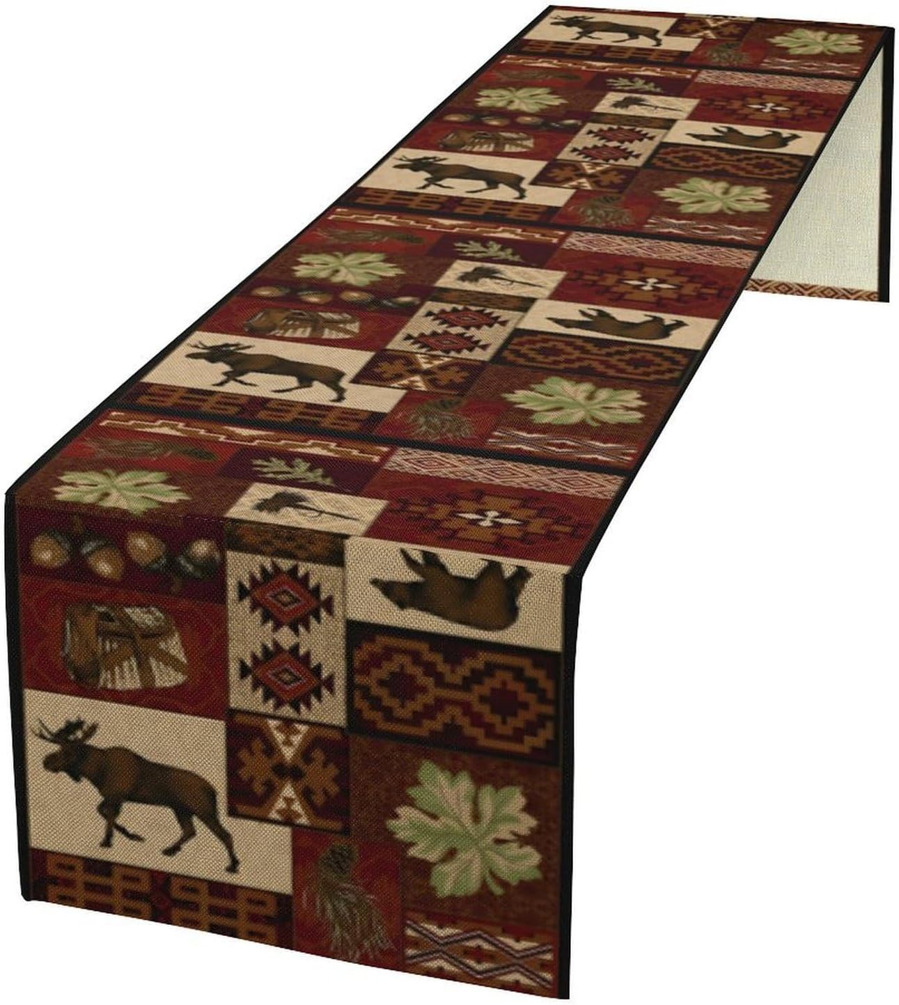 Blue Orange Table Runner,Retro Abstract Painting Art Table Runner for Home Kitchen Table Decor Dining Coffee Room Party Decor 13x120 Inch