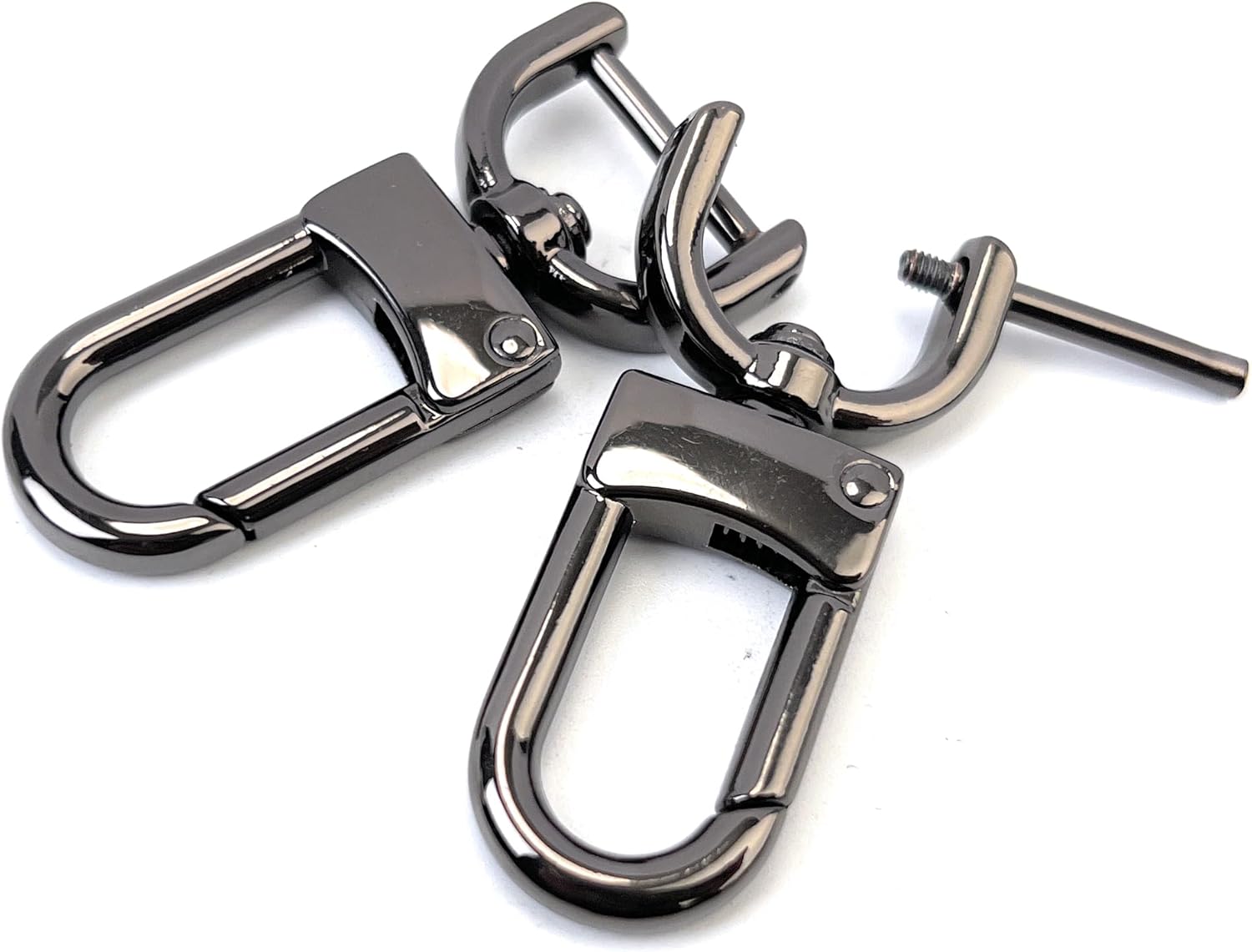 4 Pcs Heavy Duty Detachable Swivel Lobster Claw Clasps Screw in Shackle 5/8 Inch Gunmetal Black Replacement Snap Hooks Trigger Clips