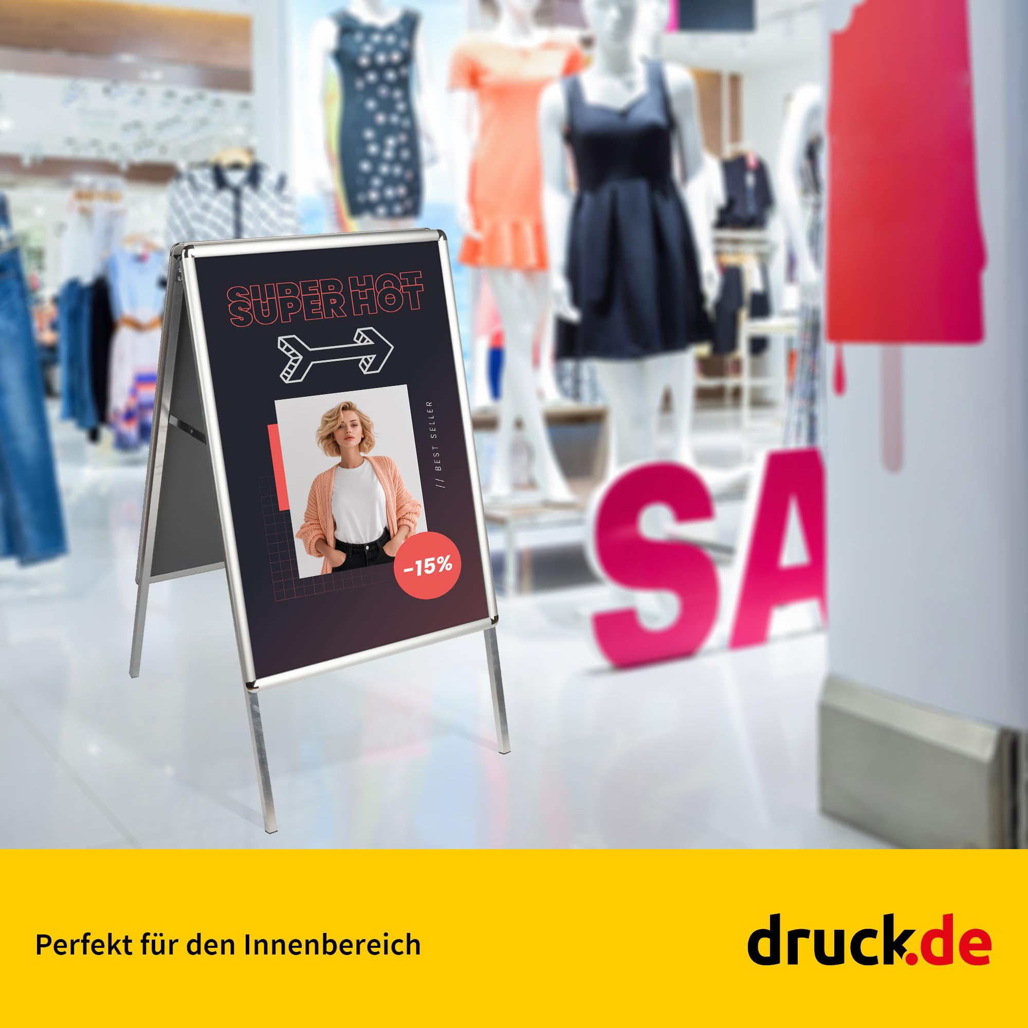 A1 Kundenstopper Aufsteller - 1 Stück - doppelseitige Werbetafel | A1 Kundenstopper Aufsteller, 1 Stück, doppelseitige Werbetafel, A1